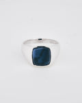 007 - DENDRITIC AGATE SILVER CUSHION RING - Sar Jewellery