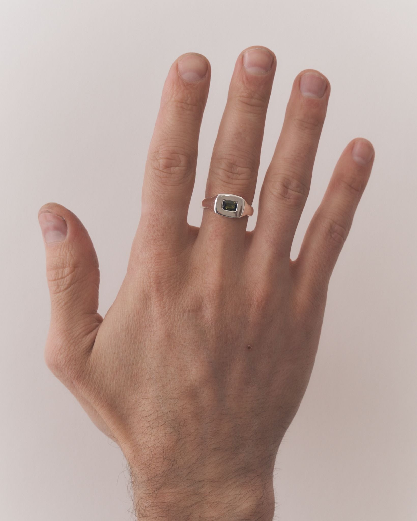 011 - FOREST 0.65CT GREEN TOURMALINE SILVER RING - Sar Jewellery