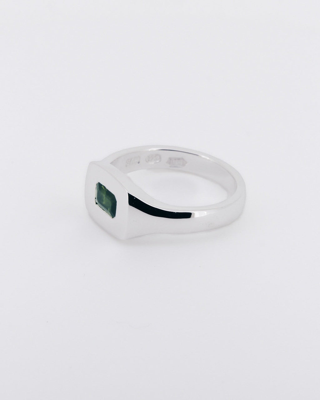011 - FOREST 0.65CT GREEN TOURMALINE SILVER RING - Sar Jewellery
