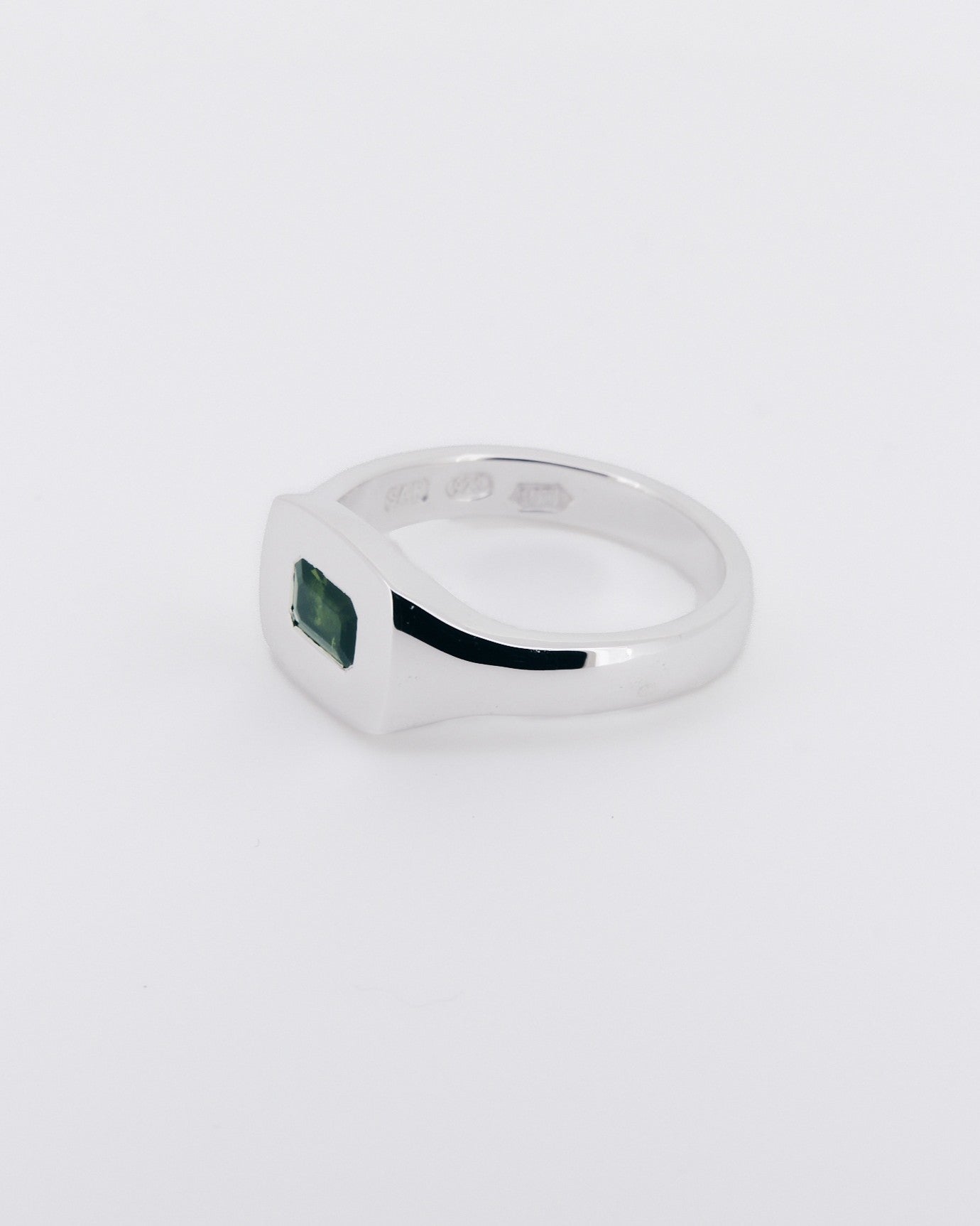 011 - FOREST 0.65CT GREEN TOURMALINE SILVER RING - Sar Jewellery