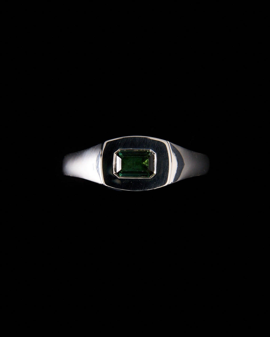 012 - WINDOW 0.6CT GREEN TOURMALINE SILVER RING - Sar Jewellery