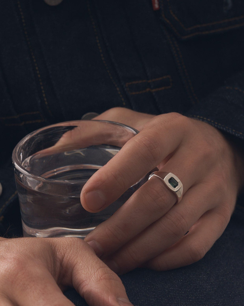 012 - WINDOW 0.6CT GREEN TOURMALINE SILVER RING - Sar Jewellery