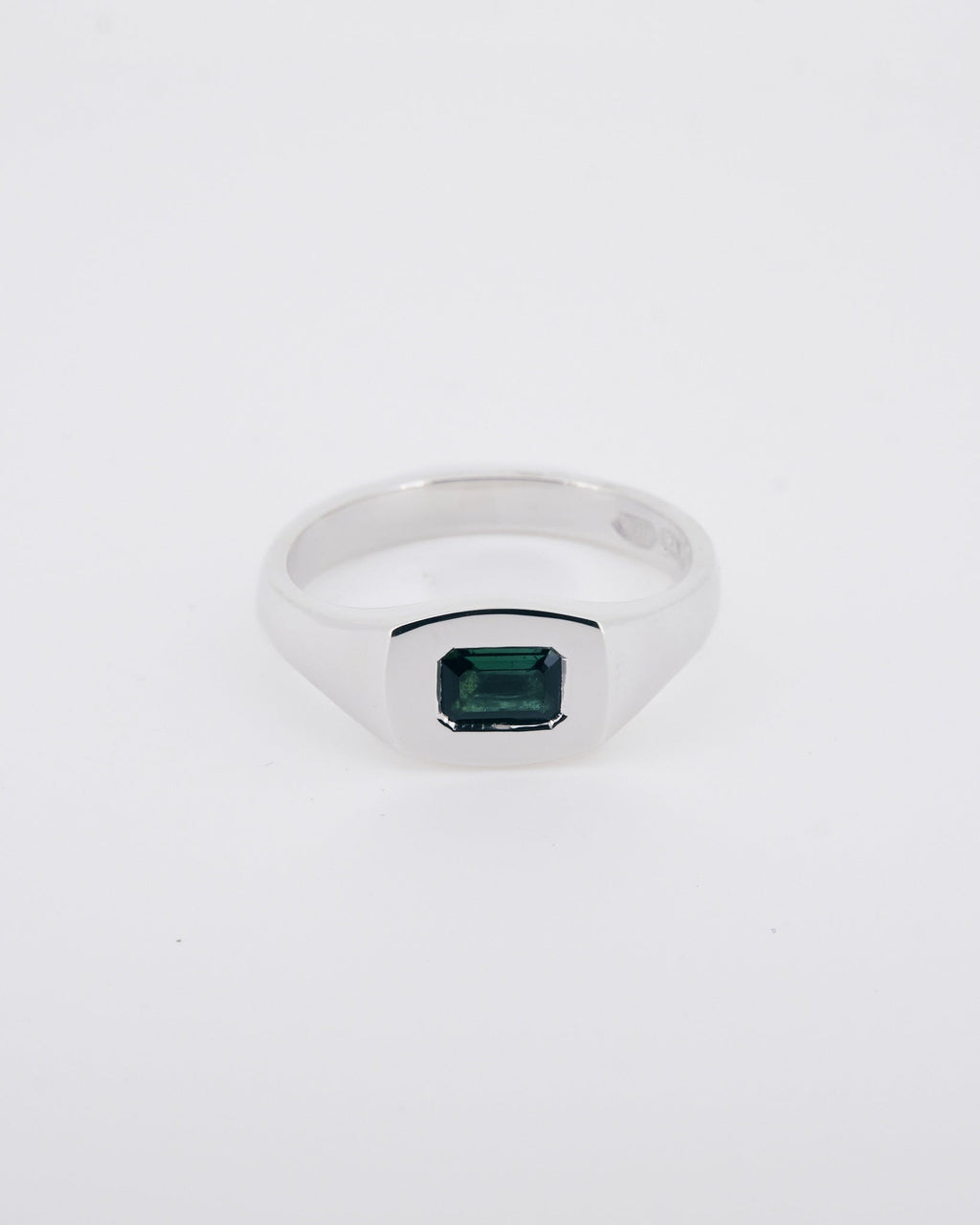 012 - WINDOW 0.6CT GREEN TOURMALINE SILVER RING - Sar Jewellery