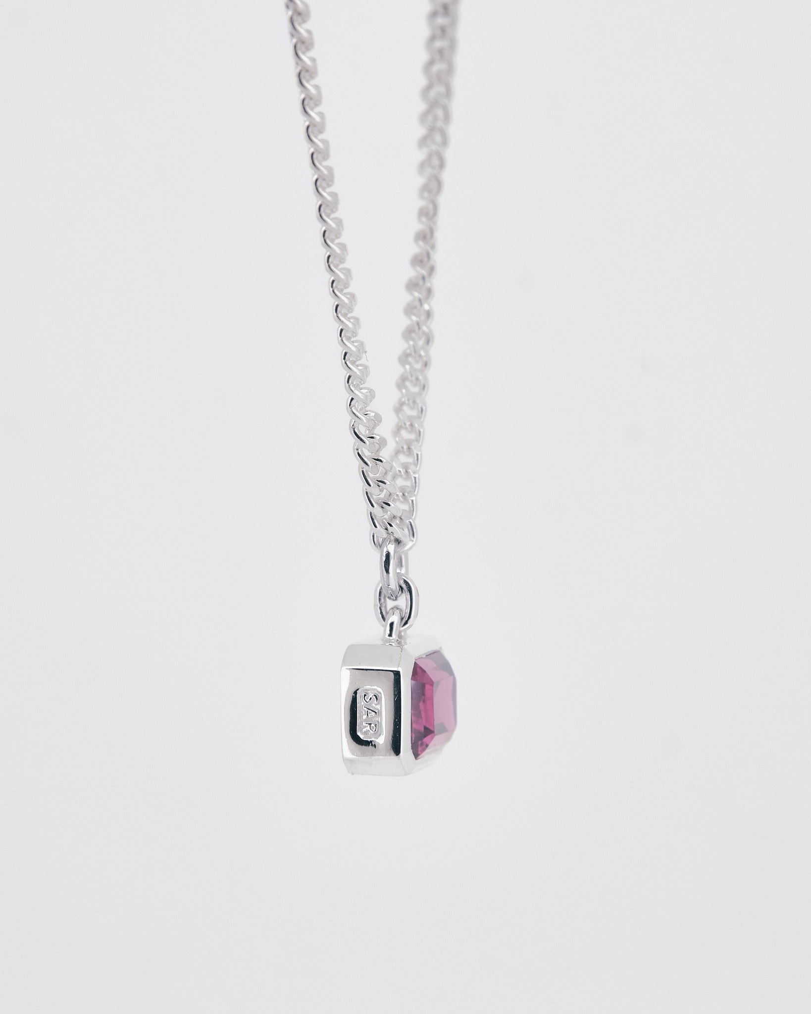 013 - GLOWLINE 9.25 STERLING SILVER AND 1.81ct PINK TOURMALINE PENDANT - Sar Jewellery