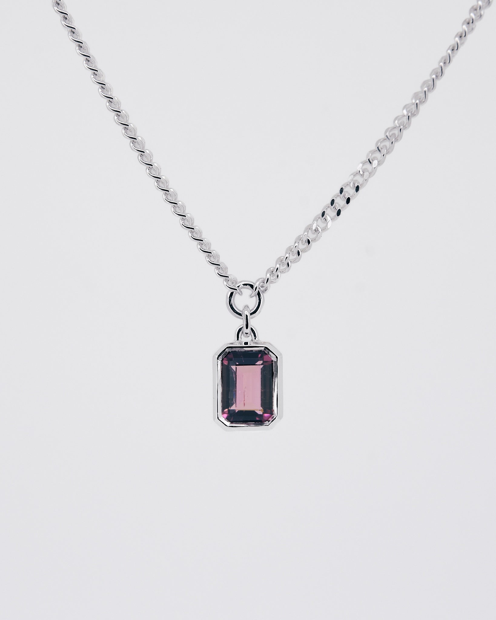 013 - GLOWLINE 9.25 STERLING SILVER AND 1.81ct PINK TOURMALINE PENDANT - Sar Jewellery
