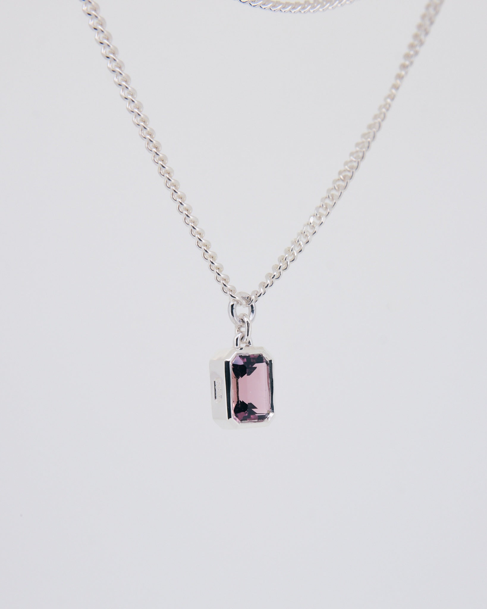 013 - GLOWLINE 9.25 STERLING SILVER AND 1.81ct PINK TOURMALINE PENDANT - Sar Jewellery