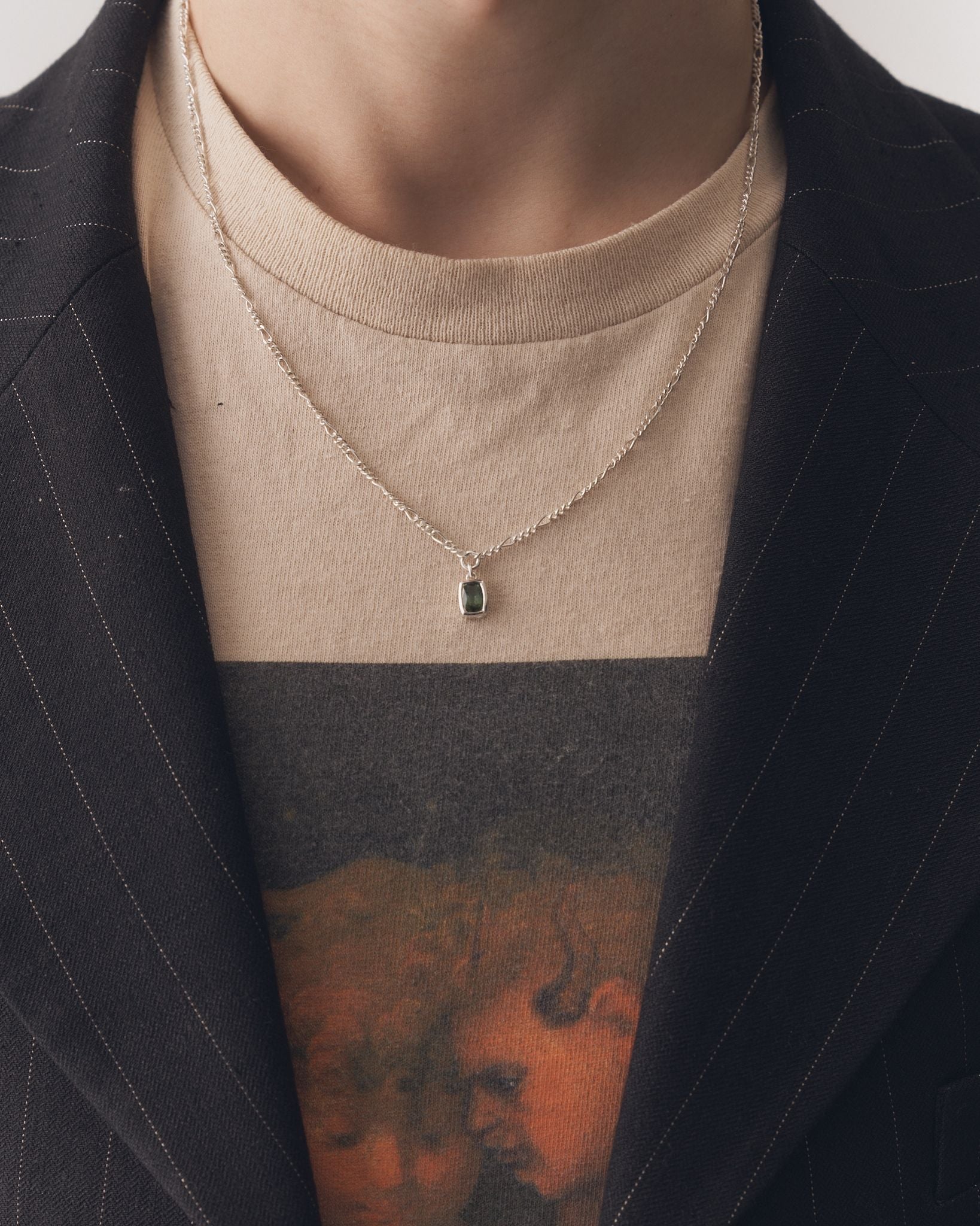 015 - VERDE 9.25 STERLING SILVER AND 0.85ct GREEN TOURMALINE PENDANT - Sar Jewellery