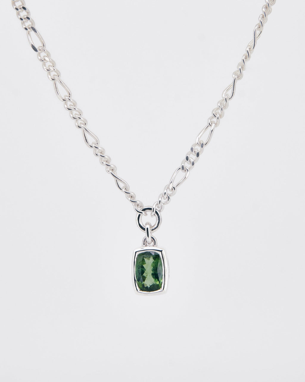 015 - VERDE 9.25 STERLING SILVER AND 0.85ct GREEN TOURMALINE PENDANT - Sar Jewellery