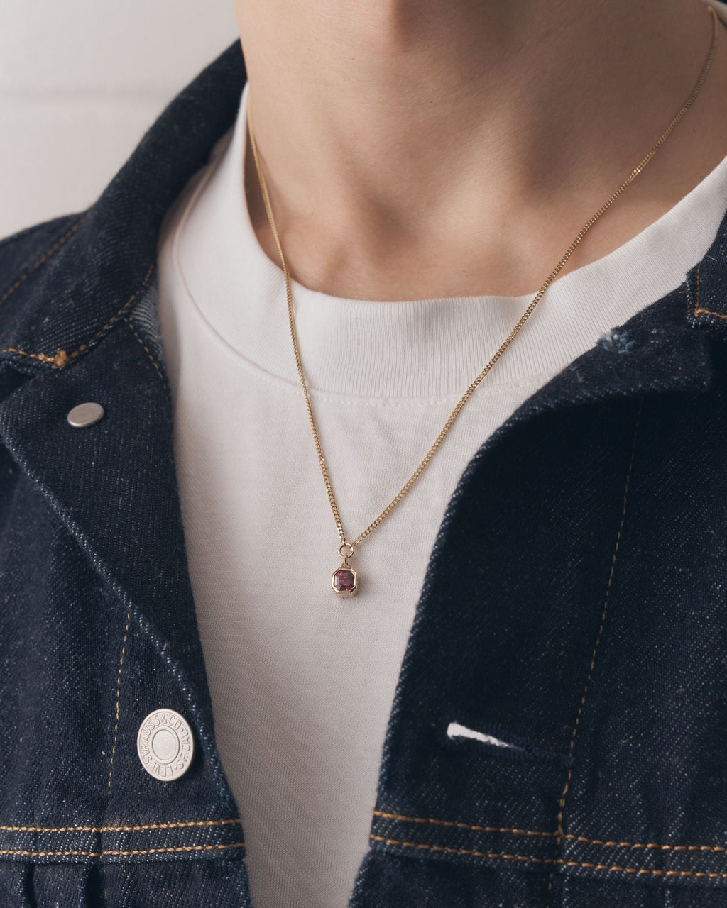 017 - OCTO 9K YELLOW GOLD AND 1.03ct RHODOLITE GARNET PENDANT - Sar Jewellery