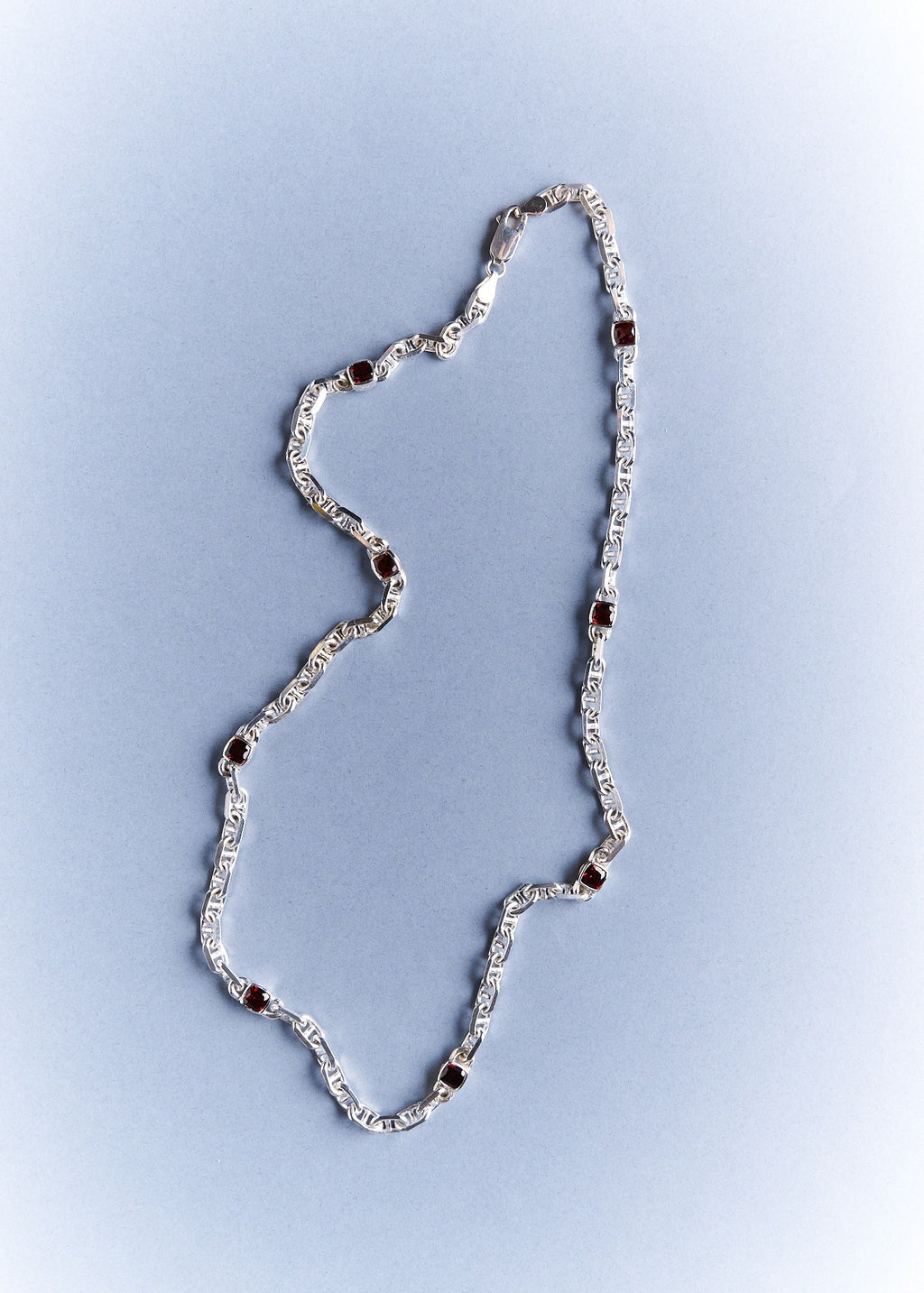 018 – STERLING SILVER MARINER CHAIN WITH 4.55ct GARNETS - Sar Jewellery