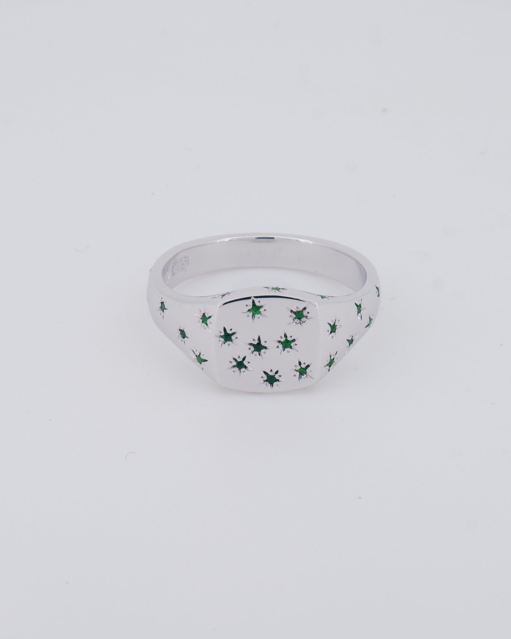 022 - FOREST NIGHT 925 STERLING SILVER AND 1.2ct TSAVORITE GARNET SIGNET RING - Sar Jewellery