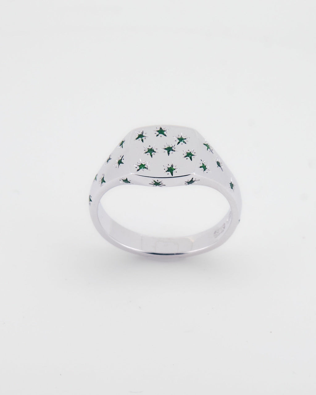 022 - FOREST NIGHT 925 STERLING SILVER AND 1.2ct TSAVORITE GARNET SIGNET RING - Sar Jewellery