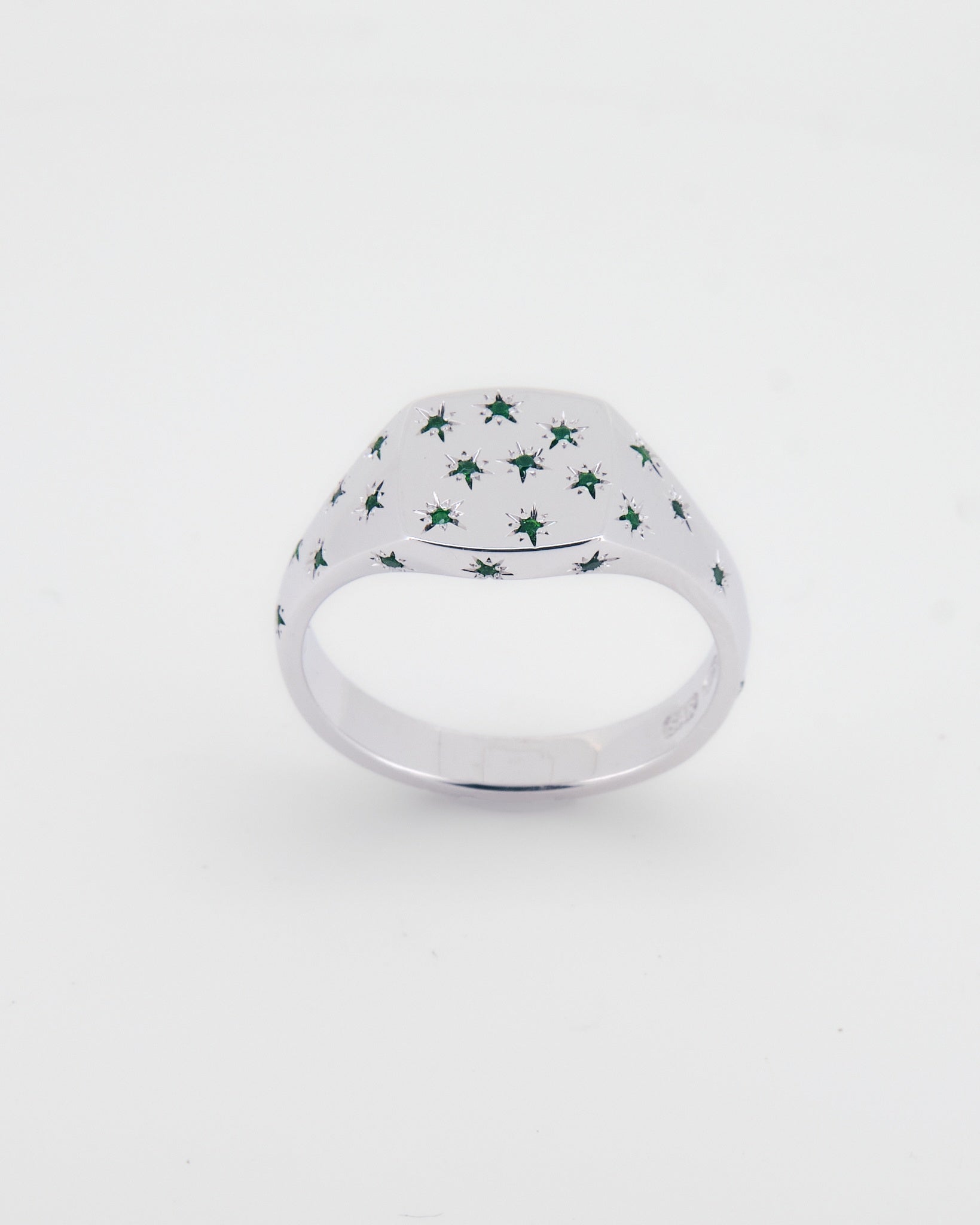 022 - FOREST NIGHT 925 STERLING SILVER AND 1.2ct TSAVORITE GARNET SIGNET RING - Sar Jewellery