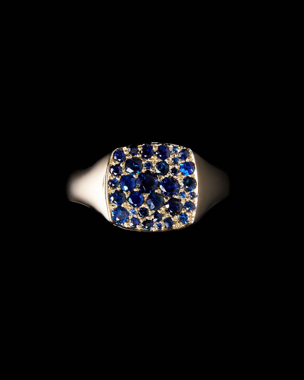 026 – LA NOTTE 9K YELLOW GOLD AND 1.4ct SAPPHIRE SIGNET RING - Sar Jewellery