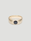 030 - "NOCTURNE" BLUE SAPPHIRE 9K YELLOW GOLD CIGAR BAND