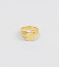 Custom Block round signet in solid 9kt yellow gold - Sar Jewellery
