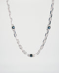 CUSTOM STERLING SILVER NECKLACE WITH LONDON BLUE TOPAZ - Sar Jewellery