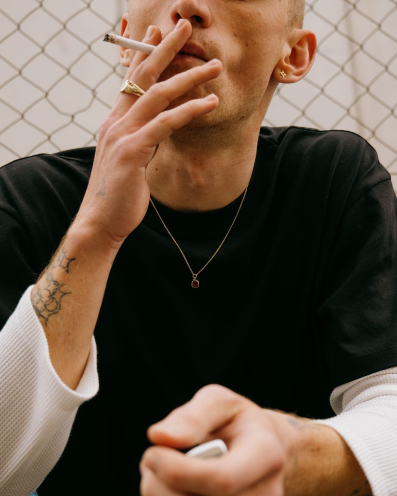 GOLD FACET GARNET PENDANT - Sar Jewellery