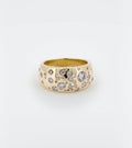Half round band made in 14k yellow gold with white Diamonds - Sar Jewellery