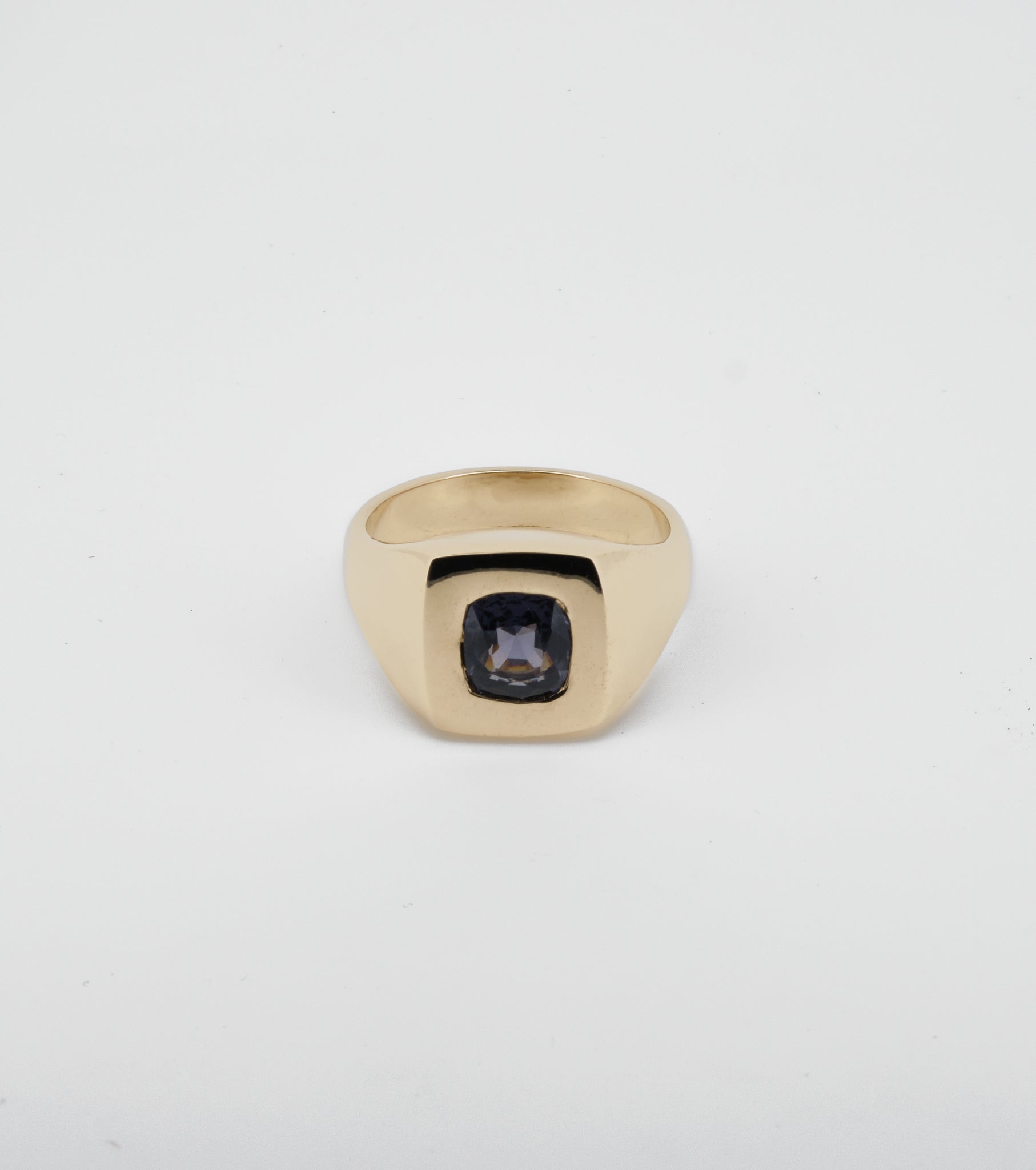 Large cushion Signature signet with grey Spinel - Sar Jewellery