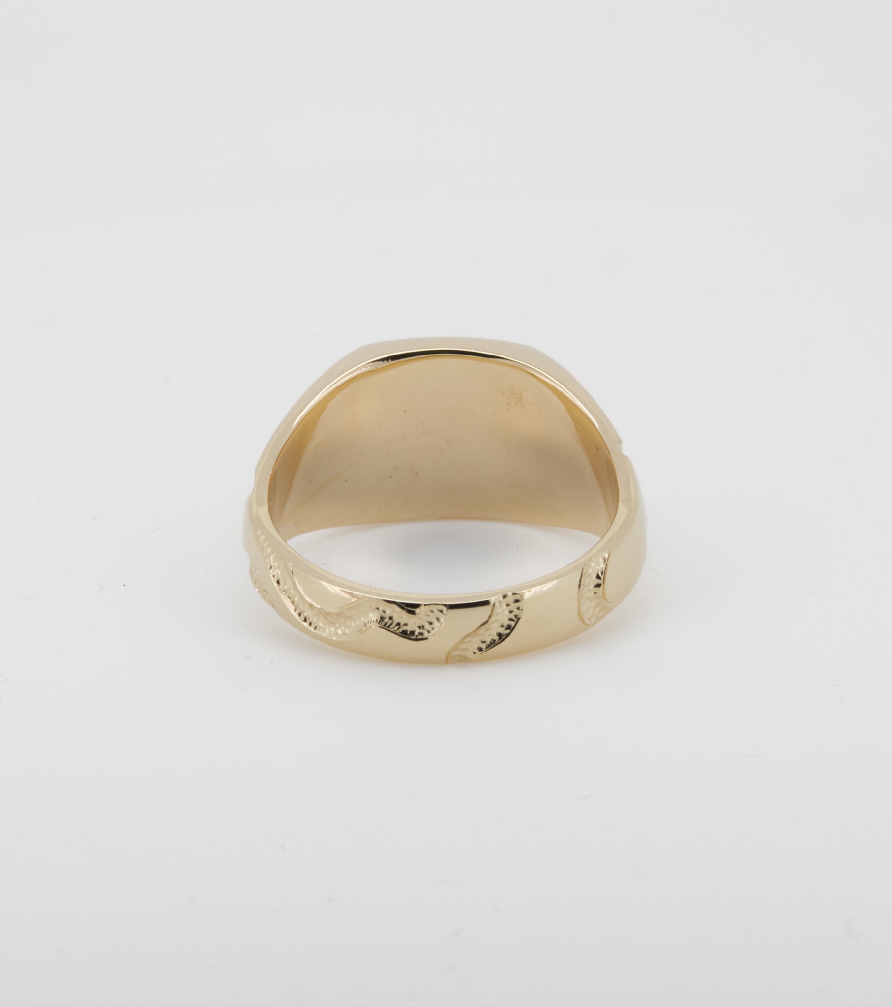 Large cushion Signature signet with Snake engraving and Emerald - Sar Jewellery