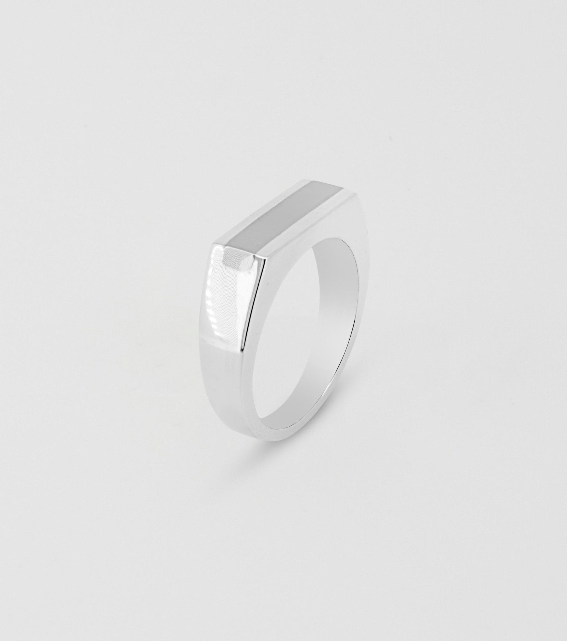 Marquina ring in 9.25 sterling silver with a pure Palladium inlay - Sar Jewellery