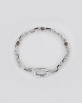 028 - STERLING SILVER BRACELET WITH SMOKY QUARTZ