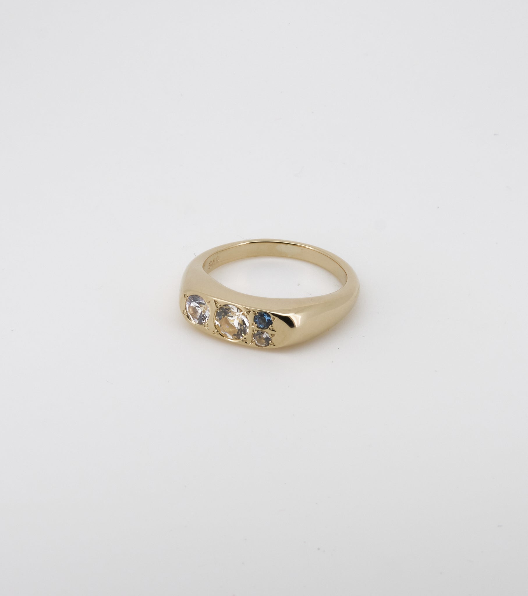 White sapphire and aquamarine ring - Sar Jewellery