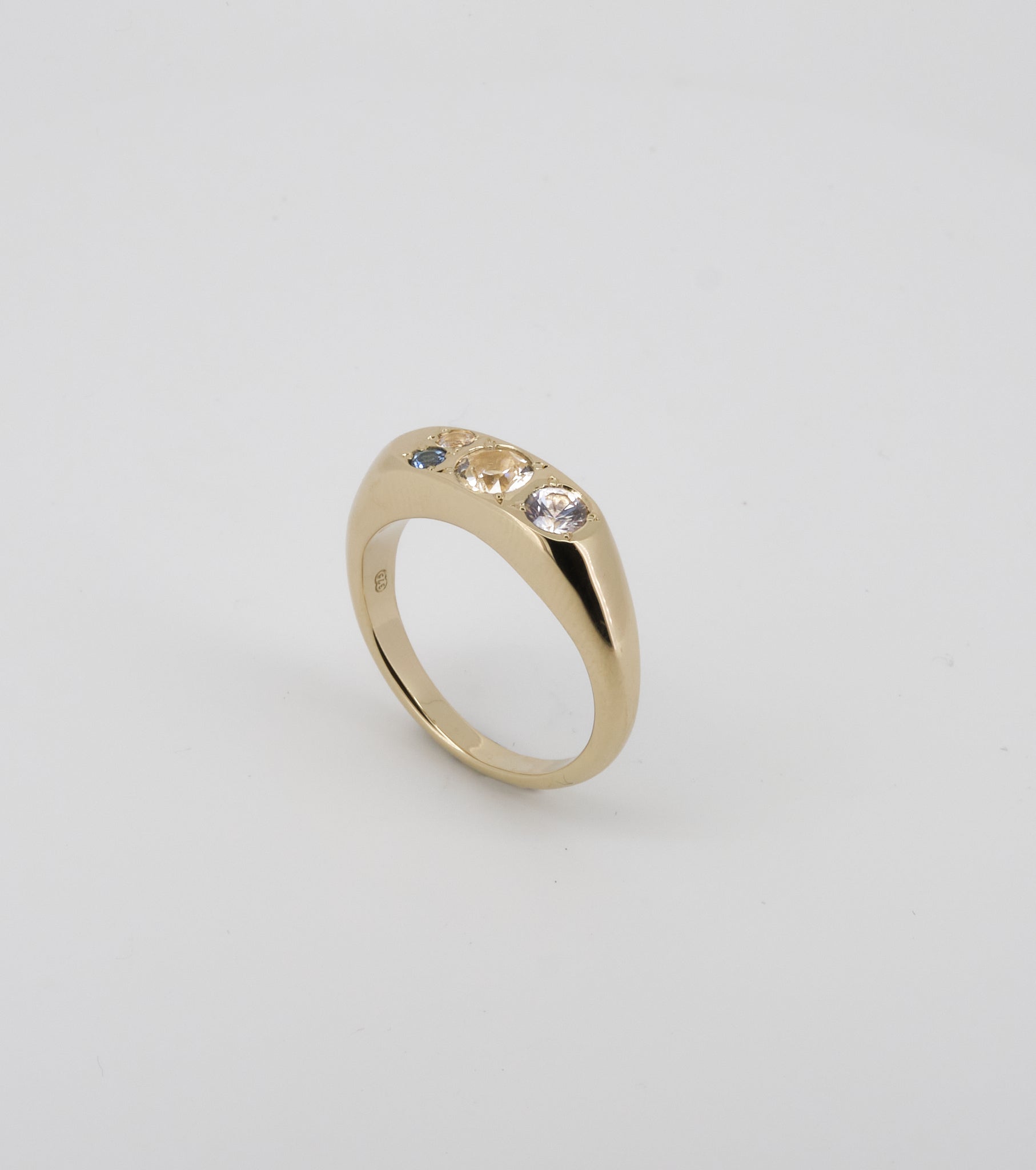 White sapphire and aquamarine ring - Sar Jewellery