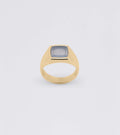 Beveled Blue Chalcedony Signet Ring - Sar Jewellery