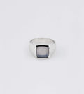 Beveled Blue Chalcedony Signet Ring - Sar Jewellery