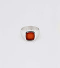 Beveled Carnelian Signet Ring - Sar Jewellery