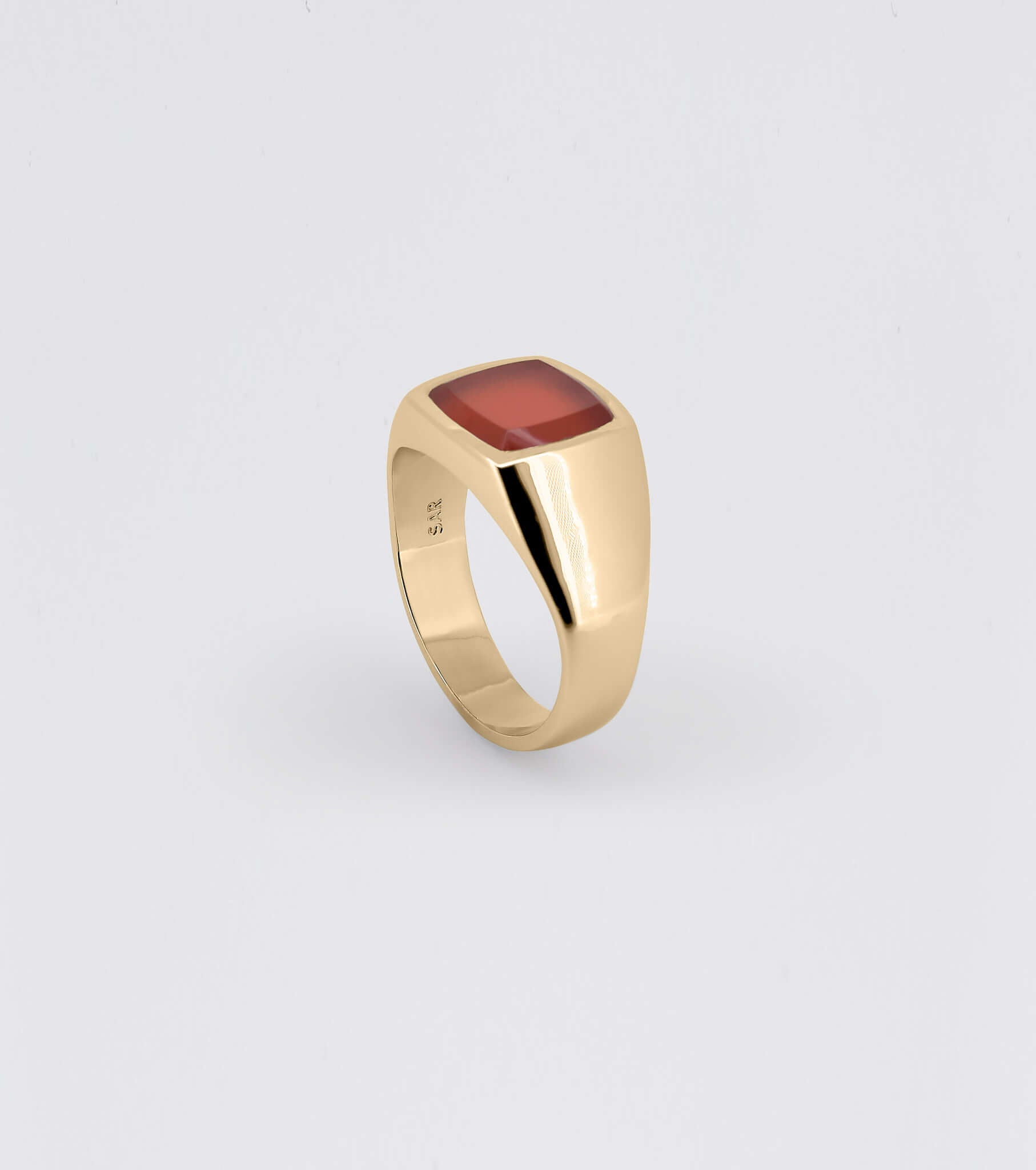 Beveled Carnelian Signet Ring – Sar Jewellery