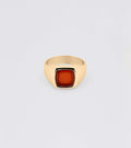 Beveled Carnelian Signet Ring - Sar Jewellery