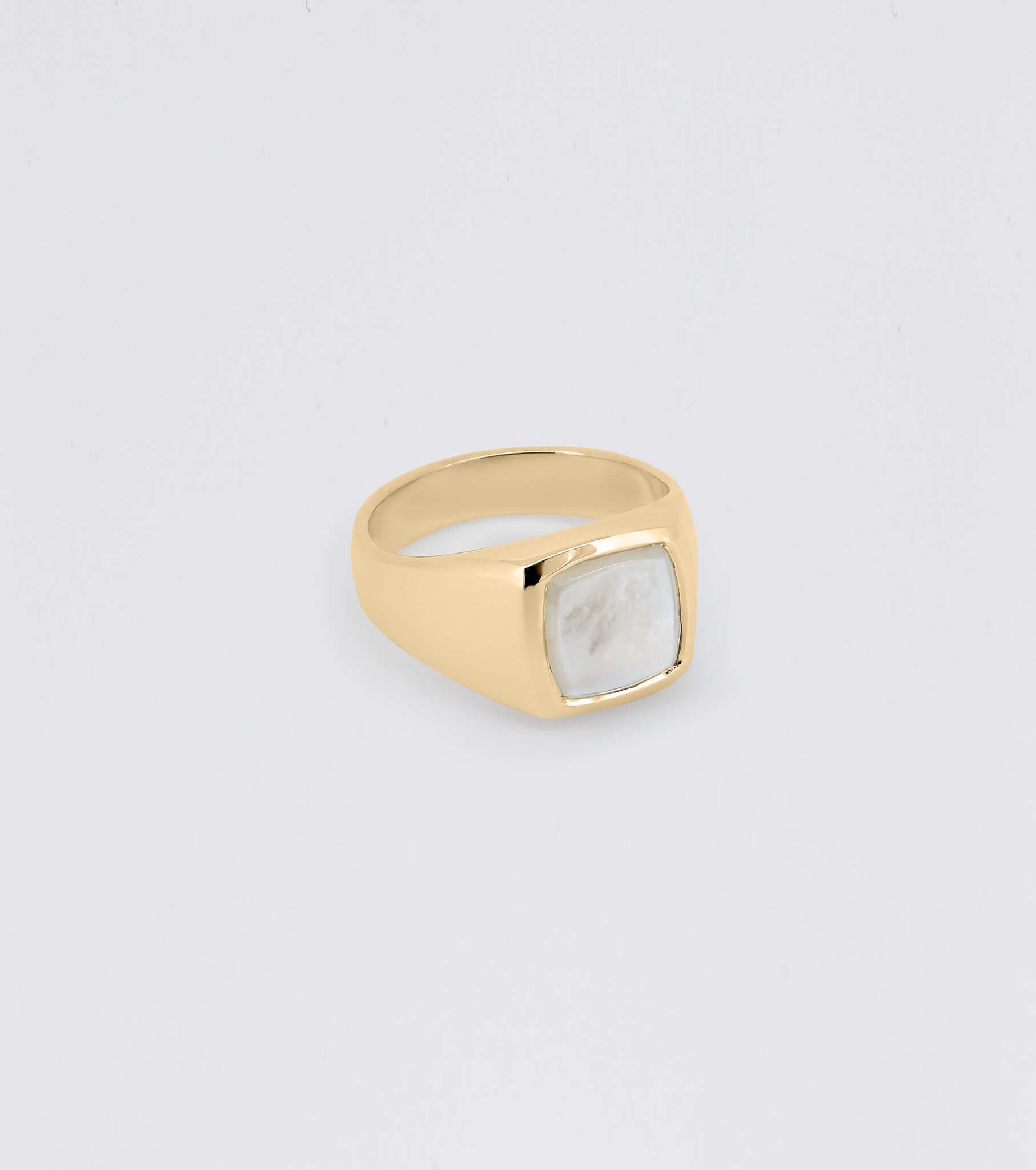 Beveled Mother of Pearl Signet Ring – Sar Jewellery