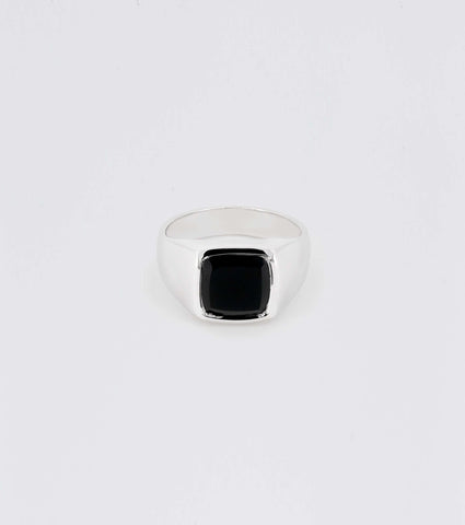 Beveled Onyx Signet Ring - Sar Jewellery