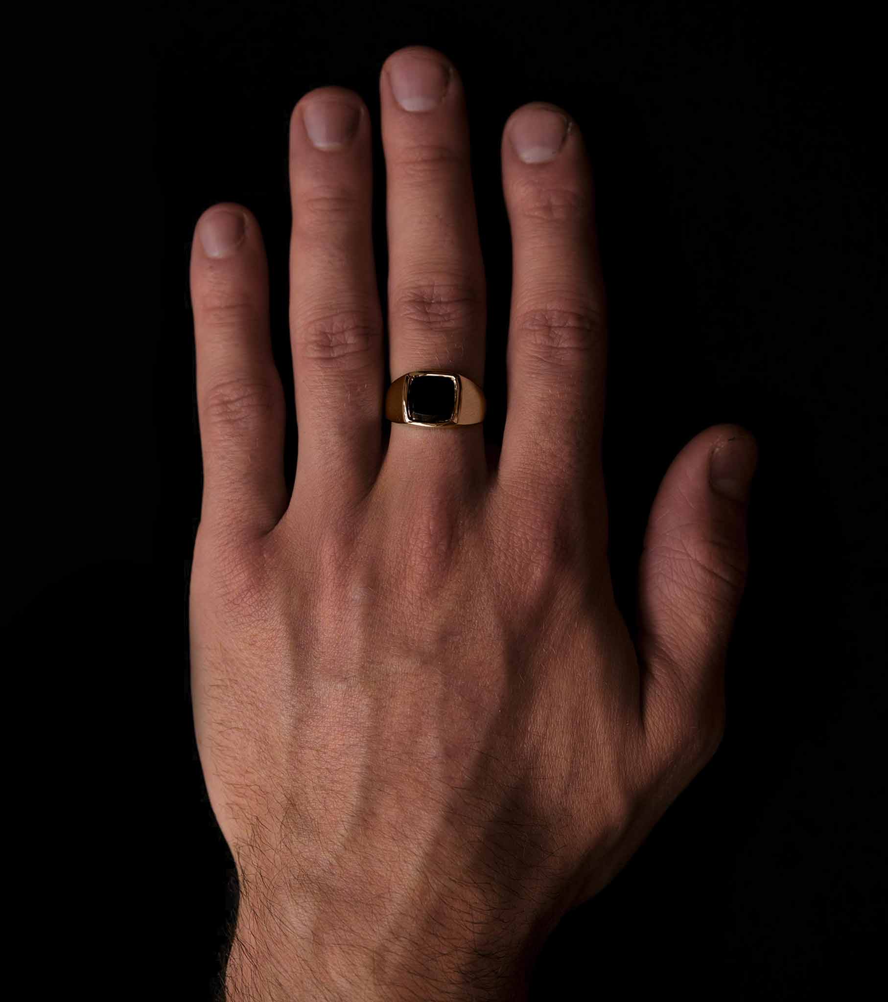 Beveled Onyx Signet Ring