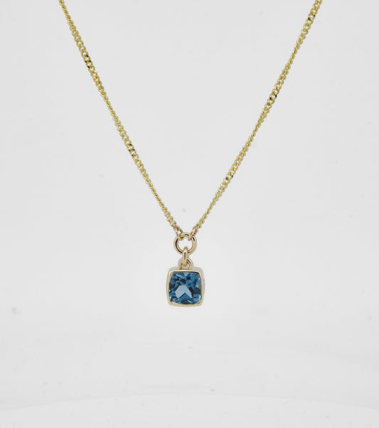 Facet London blue topaz pendant - Sar Jewellery