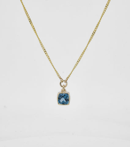 Facet London blue topaz pendant - Sar Jewellery
