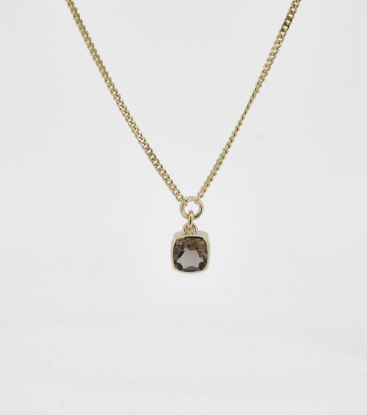 Facet smokey quartz pendant - Sar Jewellery
