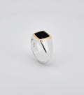 Framed Cushion Signet Ring with Onyx - Sar Jewellery