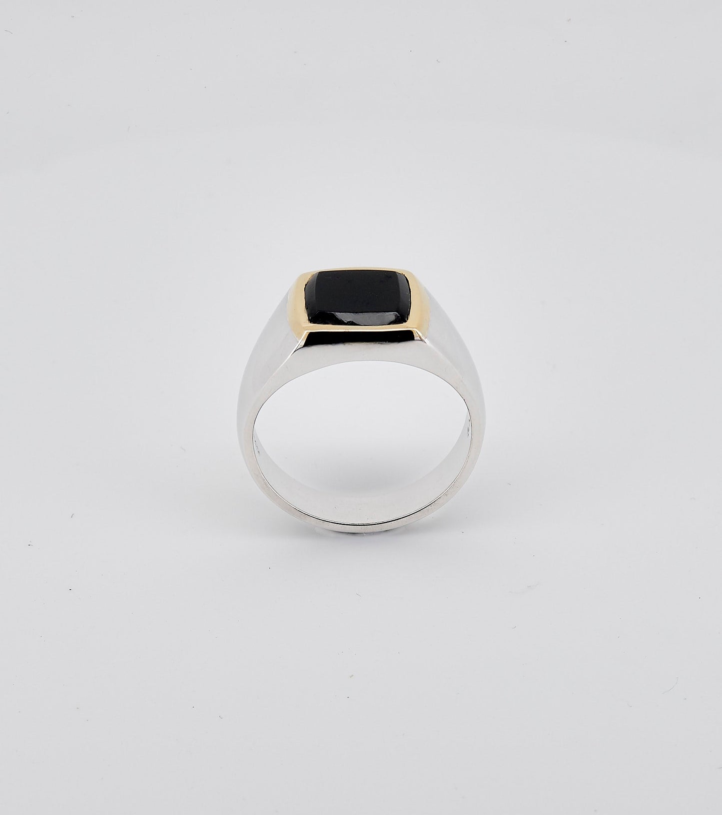 Framed Cushion Signet Ring with Onyx - Sar Jewellery
