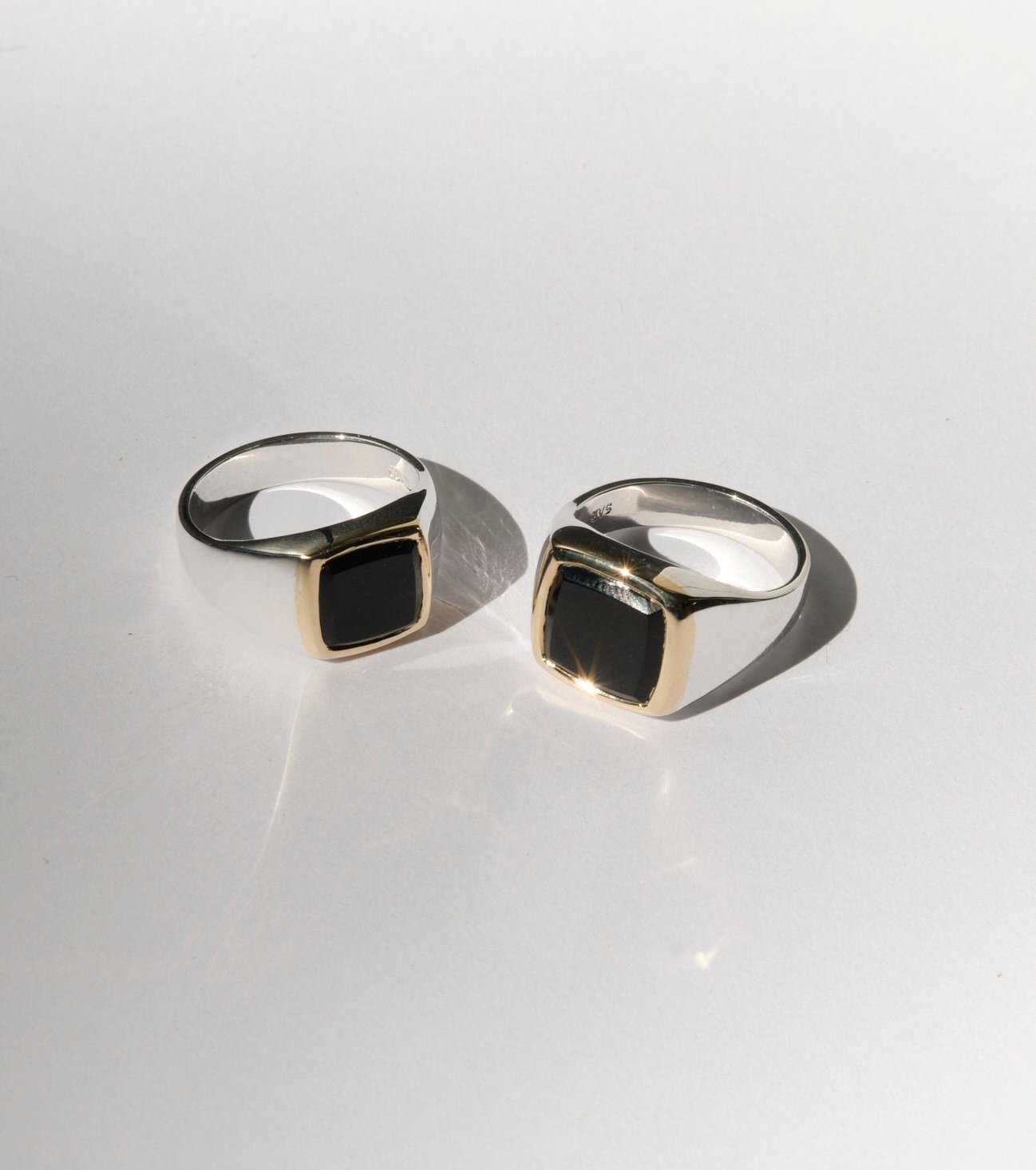 Framed Cushion Signet Ring with Onyx - Sar Jewellery