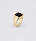 Large Beveled Onyx Signet Ring - Sar Jewellery