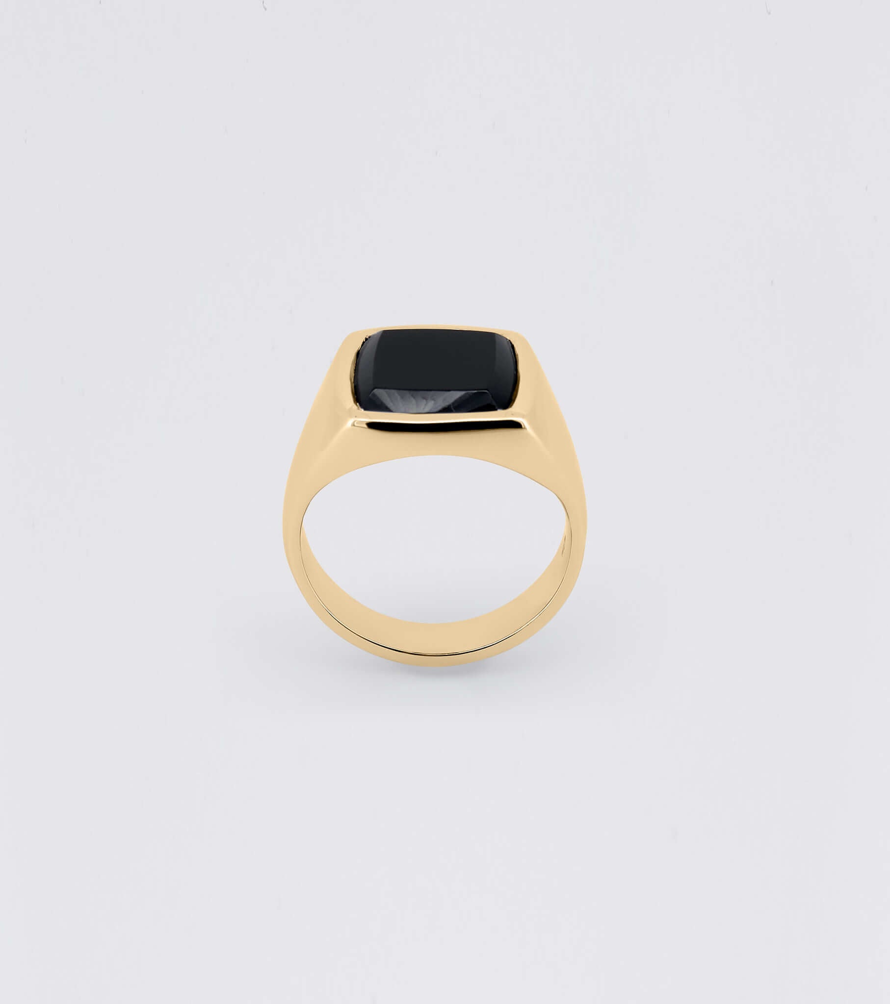 Large Beveled Onyx Signet Ring