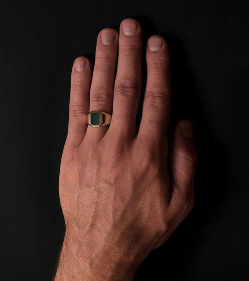 Ornament Bloodstone Signet Ring - Sar Jewellery
