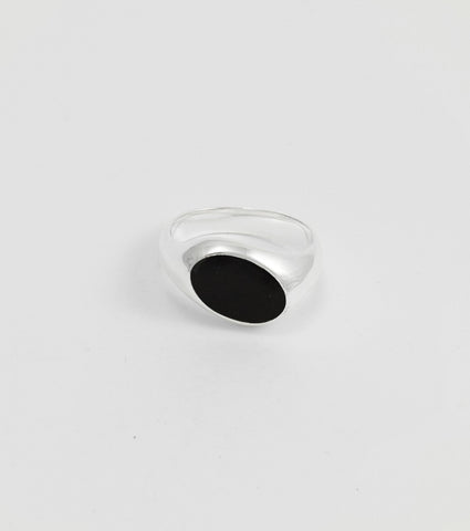 Oval Italic with black Onyx - Sar Jewellery